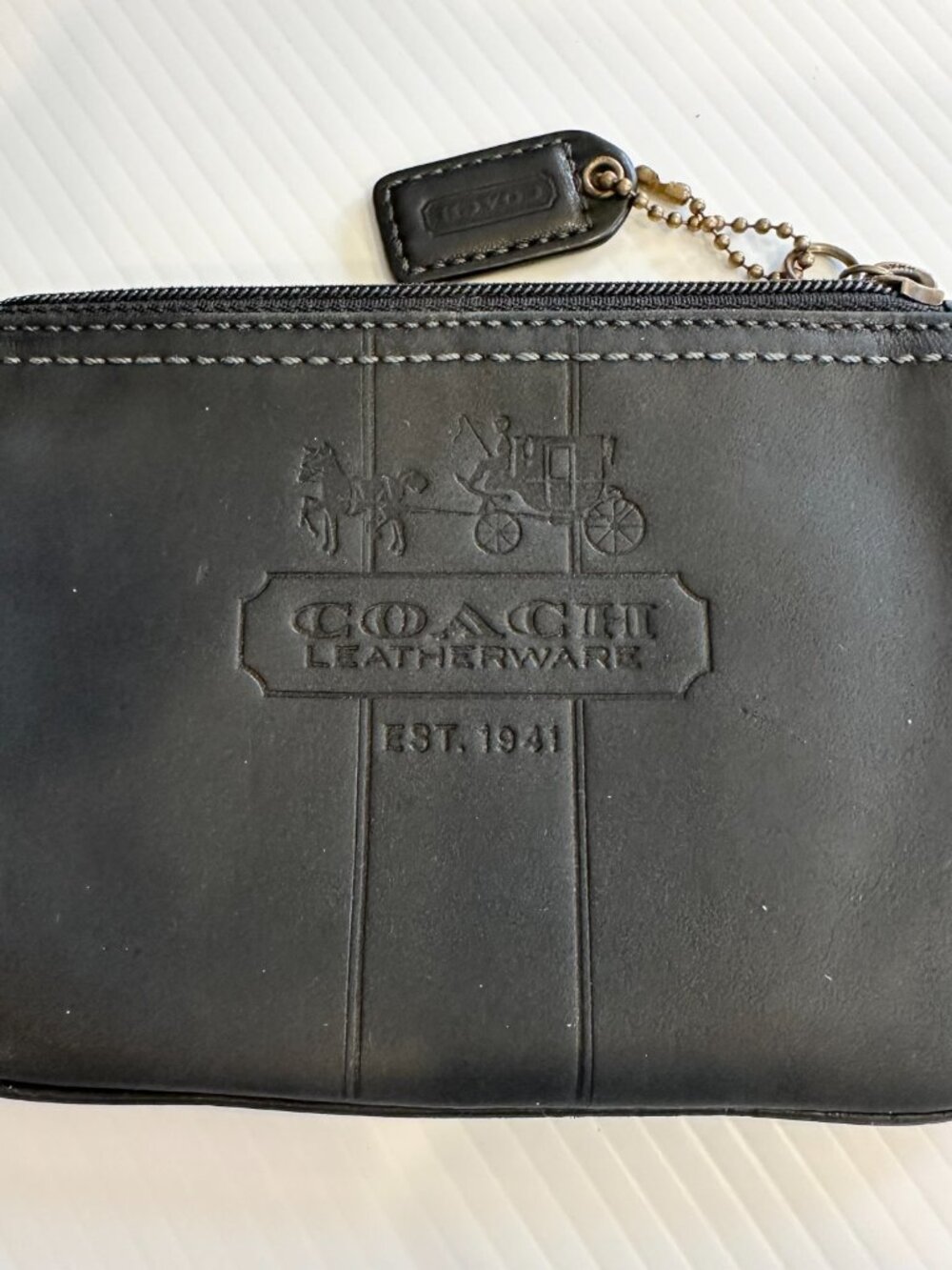 Coach Black Leather Shoulder Bag with Coin Pouch - Picture 13 of 16